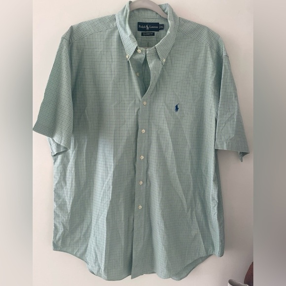 Ralph Lauren Other - Ralph Lauren Men’s Shirt Size XL Green Blue Button Down Short Sleeve Logo Casual